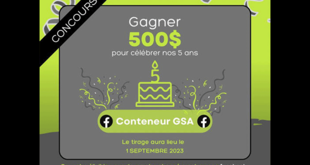 Gagnez 500 $