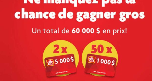 Gagnez 2 cartes cadeaux Home Hardware de 5000 $ chaque