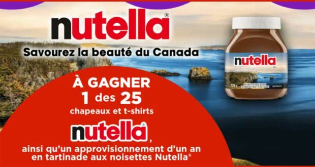 Gagnez 25 prix d’un an de produits Nutella