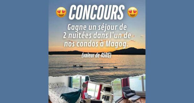 Gagne ton séjour de 2 nuitées au Magog Condo