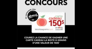 Gagnez une carte cadeau de 150 $ de La Boite à Grains