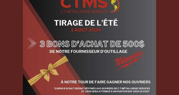 Gagnez 3 bons d'achat de 500 $ chacun d'outillage Milwaukee