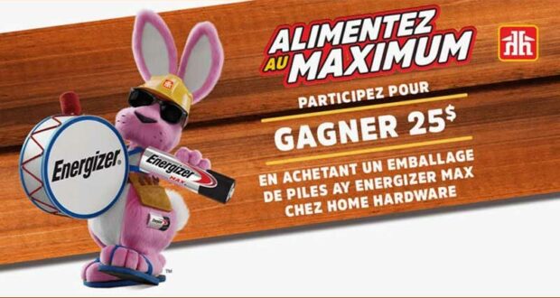 Gagnez 400 cartes-cadeaux Energizer de 25 $