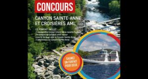 Gagnez Un forfait CROISIÈRES AML ET CANYON SAINTE-ANNE