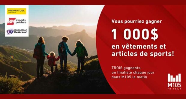 Gagnez 1 000 $ à dépenser chez Sports Experts