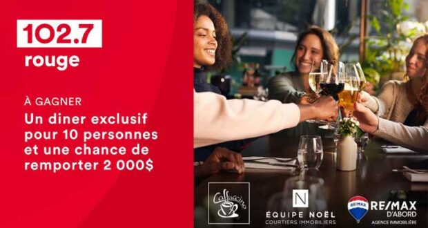 Gagnez un diner exclusif pour 10 personnes (2000 $)