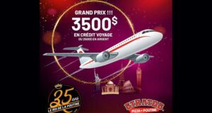 Gagnez 1 crédit voyage de 3500 $ ou 2500 $ en argent