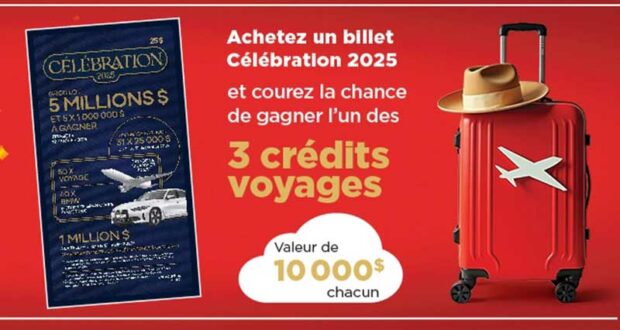 Gagnez 3 crédits voyages de 10000 $ chacun