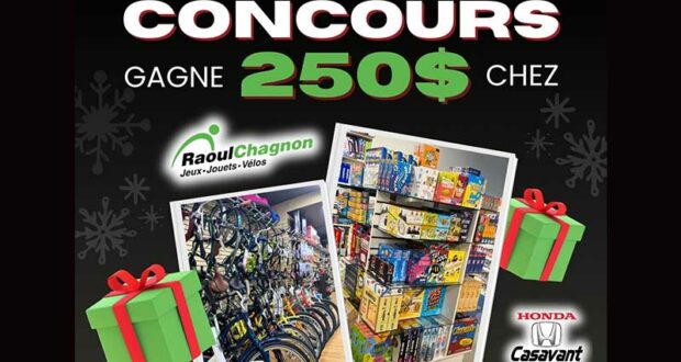 Gagnez 250 $ à dépenser chez Raoul Chagnon