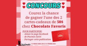 Gagnez 2 cartes cadeaux de 50$ de chez chocolat favoris