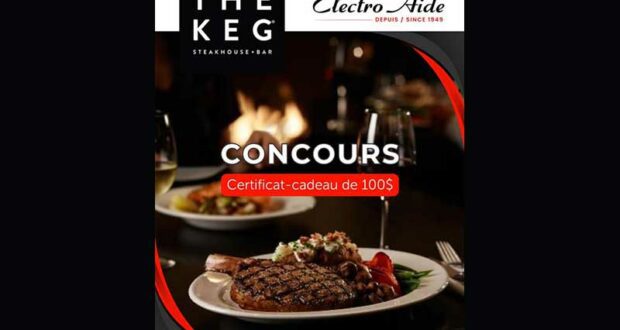 Gagnez un certificat cadeau de 100$ au KEG Steakhouse